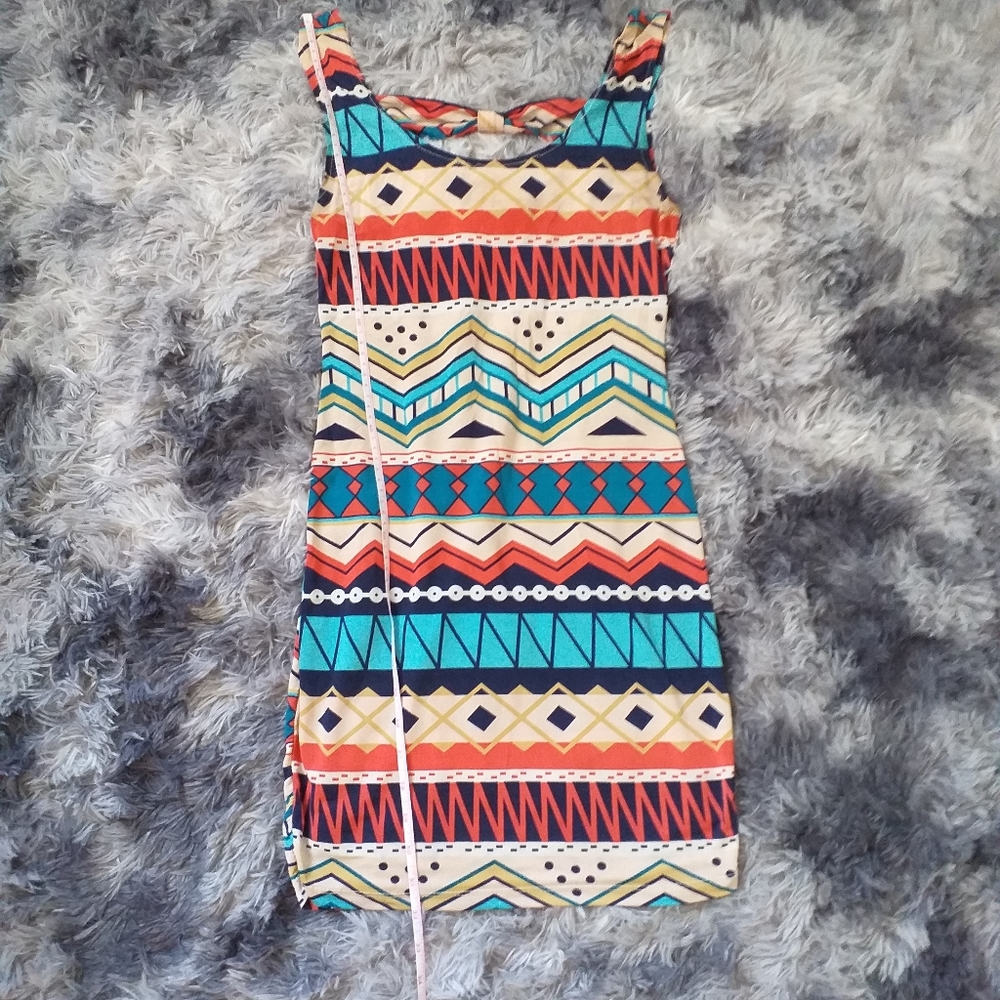 Bright batik retro print dress